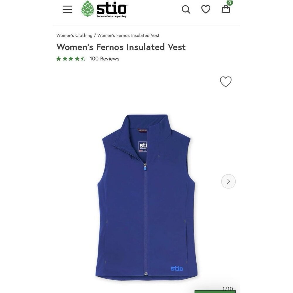 Stio Women's Fernos Insulated Vest in Blue new with tags!